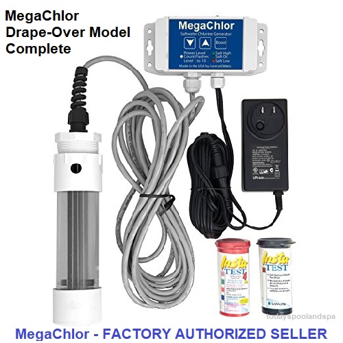 MegaChlor DO salt chlorine generators for spas and pools.